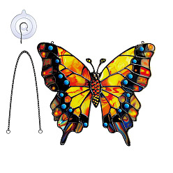 Желтый Акриловый кулон украшение, с железной цепью и крюком, желтые, 181x203 мм