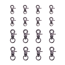 Черный Цвет Металла Зажимные крючки для омара с цинковым сплавом, поворотный карабин-лобстер, металлический черный , 31x19x6.5 мм, отверстие : 9x5 мм