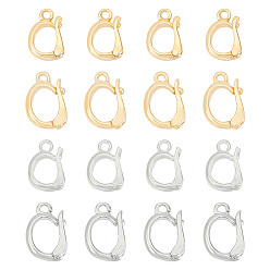 (52) Непрозрачная лаванда 24шт. 4 стили стойка покрытие латунь складные застежки, долговечный, платина и настоящее 18 к позолота, 10~12x7~7.7x2.5 мм, отверстие : 1.2~1.4 мм, 6 шт / стиль