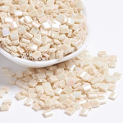 (TL486) Ivory Pearl Ceylon AB Миюки тила бусины, японский бисер, 2-луночное, (TL 486) слоновая кость жемчужина, 5x5x1.9 мм, Отверстие : 0.8 мм , около 590 шт / 50 г