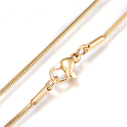 Golden 304 Stainless Steel Snake Chain Necklaces, with Lobster Claw Clasps, Golden, 1.2mmx19.7 inch(50cm)