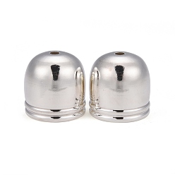 925 Sterling Silver Plated Brass Core End Caps, Long-Lasting Plated, Column, 925 Sterling Silver Plated, 14x14mm, Hole: 1.8mm, Inner Diameter: 12mm