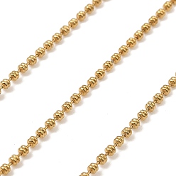 Настоящее золото 18K 304 шариковая цепь из нержавеющей стали, пайки, с катушкой, ионное покрытие (ip), реальный 18 k позолоченный, 2.5 мм, 10 м / рулон