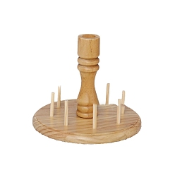 BurlyWood 8-Spool Solid Wood Sewing Embroidery Thread Bobbin Stand, Holder Rack, Thread Holder Organizer with Tool Holder for Quilting, Hair-braiding, BurlyWood, 130x160mm