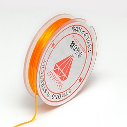 Orange Flat Elastic Crystal String, String Cord Crystal Threads, Orange, 0.8mm, about 10.93 yards(10m)/roll