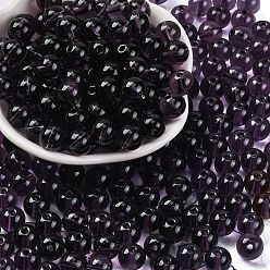 Индиго Стеклянные бусины прозрачных цветов, круглые, индиговые, 8x7.5 мм, отверстие : 1.6 мм, Около 681 шт / фунт