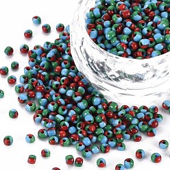 FireBrick 8/0 Glass Seed Beads, Opaque Colours Seep, FireBrick, 3mm, hole:1mm