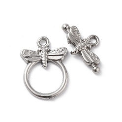 Нержавеющая Сталь Цвет Не тускнеет 304 застежки-тоглы из нержавеющей стали, бабочка, цвет нержавеющей стали, 19x14x2 мм, отверстие : 1.6 мм, бар: 10x17.5x2 mm, отверстие : 1.6 мм