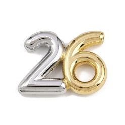 Золотой & Цвет Нержавеющей Стали 304 подвески из нержавеющей стали, число 26 прелести, ионное покрытие (ip), золотые и нержавеющая сталь цвет, 21x28x5 мм, отверстие : 2 мм