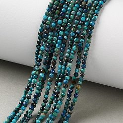 Хризоколла Природные хризоколлу бисер нитей, граненые, круглые, класс АА, 2~2.5 мм, отверстие : 0.5 мм, около 195 шт / нитка, 15.35'' (39 см)