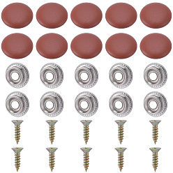 Terre De Sienne 20Ensemble de fixations de boucle en cuir pour toit de voiture, avec les accessoires en fer, plat rond, Sienna, 20x5mm, diamètre intérieur: 9.5 mm