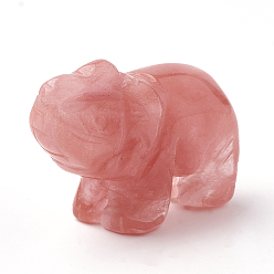 Стеклянный Камень Арбуза Арбуз камень стекло украшения дисплея, слон, 36~42x15~20x25~30 мм