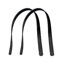 Black Imitation Leather Bag Handles, for Bag Straps Replacement Accessories, Black, 618x18.5x3.5mm, Hole: 2.5mm