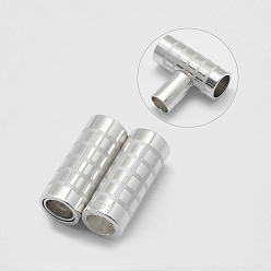 Платина Антикоррозийное покрытие родием 925 магнитные застежки из стерлингового серебра, с печатью s925, колонка, платина, 15x6 мм, 4 мм внутренним диаметром