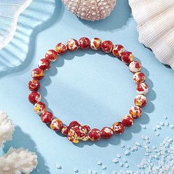 Красный Синтетические бирюзовые браслеты с бусинами для женщин и мужчин, черепаха, красные, внутренний диаметр: 2-1/8 дюйм (5.5 см)