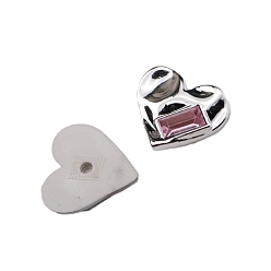 Silver Plating Acylic Cabochons, Heart, Silver, 22x21mm