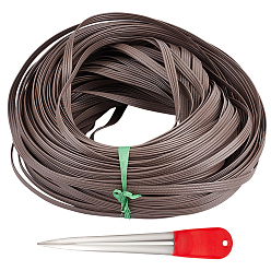 Серый 1связка пластиковых плетеных полосок, мебель ремонт расходные материалы, с 1ПК 420 инструментами из плетеного ротанга из нержавеющей стали, серые, 9x1.5 мм, 70 м / пачка