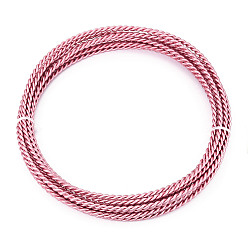 Pink 5м 2-слойная анодированная алюминиевая проволока, витых круглых, гибкая металлическая проволока, гибкий провод ремесла, для бисероплетения, розовые, 3~4 мм, около 16.40 футов (5 м) / рулон