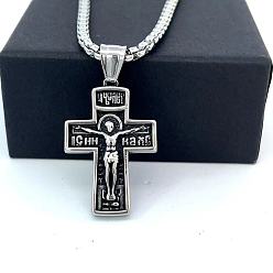 Нержавеющая Сталь Цвет Подвеска в виде креста в греческом ретро-стиле, мужское хип-хоп ожерелье, ювелирные изделия, партия.