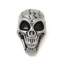 Античное Серебро 304 из нержавеющей стали бусы, череп, античное серебро, 17x10.5x9 мм, отверстие : 1.4 мм