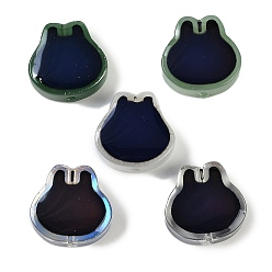 (52) Непрозрачная лаванда Двухцветные стеклянные бусины для настроения, чувствительные к температуре бусины, меняющие цвет, кролик, разноцветные, 14x14x6 мм, отверстие : 1.2 мм