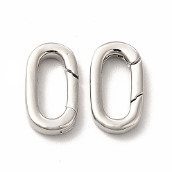 Платина Обшивка стойки латунными пружинными кольцами, долговечный, без кадмия и без свинца, платина, 14x8x2.7 мм, отверстие : 10.2x4.2 мм