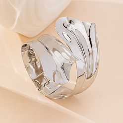 Серебро Сплав манжеты браслеты, широкие браслеты для женщин, серебряные, 7/8 дюйм (2.3 см), внутренний диаметр: 2-3/8 дюйм (6 см)