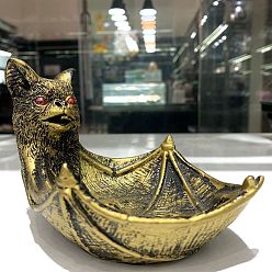 Золотистый Украшения для пьедестала из скульптуры летучей мыши, держатель хрустального шара, для домашнего офисного стола, золотые, 127x92x95 мм