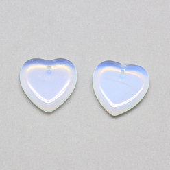 Opalite Colgantes Opalite, corazón, 18x18x3.5 mm, agujero: 1 mm