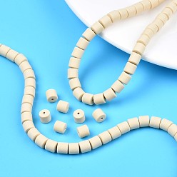 Wheat Handmade Polymer Clay Beads Strands, for DIY Jewelry Crafts Supplies, Flat Round, Wheat, 6.5x6mm, Hole: 1.2mm, about 61pcs/strand, 15.75 inch(40cm)