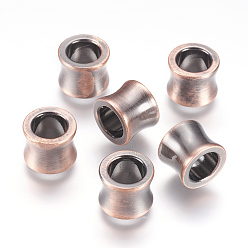 Красная Медь 304 из нержавеющей стали бусы, ваза, Красная медь, 10x8 мм, отверстие : 6.5 мм