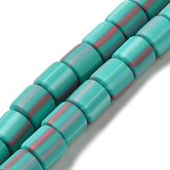 Светлый Морско-зеленый Полимерная глина бисер нитей, колонка, светло-зеленый, 6~6.5x6~6.5 мм, отверстие : 1.2 мм, около 61~64 шт / нитка, 15.55~15.94'' (39.5~40.5 см)