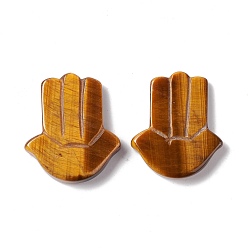 Тигровый глаз Природных тигровый глаз кабошонов, хамса рука, 37x32.5x7~8 мм