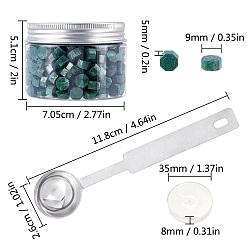 Teal CRASPIRE Sealing Wax Particles Kits for Retro Seal Stamp, with Stainless Steel Spoon, Candle, Plastic Empty Containers, Teal, 307pcs/set