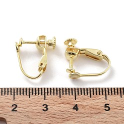 Golden 925 Sterling Silver Clip-on Earring Findings, Spiral Ear Clip, Screw Back Ear Components Non Pierced Earring Converter, Golden, 15x14mm