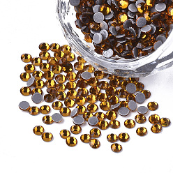 Топаз Исправление горный хрусталь, стеклянные горные хрустальные плоские задние кабошоны, полукруглый, топаз, сс 10, 2.7~2.8x1 мм , около 1440 шт / мешок