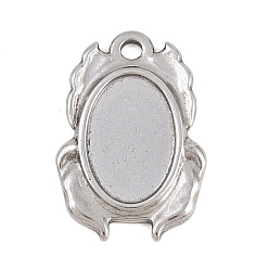 Oval 304 Настройки кабошон из нержавеющей стали кулон, цвет нержавеющей стали, овальные, 20x14x2 мм, отверстие : 1.8 мм