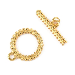 Real 18K Gold Plated SHEGRACE Brass Toggle Clasps, Ring, Cadmium Free & Nickel Free & Lead Free, Real 18K Gold Plated, 24~25mm, Hole: 1.2mm
