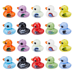 Утка 20шт. фарфоровые бусины ручной работы, пастельный фарфор, утка, 12.5x13x9.5 мм, отверстие : 1.8 мм