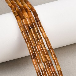 Тигровый глаз Натуральный золотой тигр глаз бисер пряди, колонка, 5~6x3.5 мм, отверстие : 0.8~1 мм, около 72 шт / нитка, 14.37'' (36.5 см)