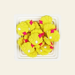 Yellow Food Grade Silicone Focal Beads, Shell, Yellow, 25x29mm
