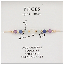 Разноцветный Браслет из натурального камня с изображением созвездий и знаков зодиака., Креативные украшения для женщин.