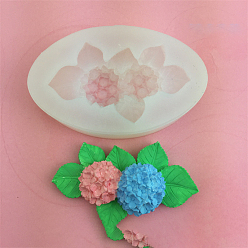 Белый Силиконовые формы для цветов гортензии пищевой категории, формы помады, для украшения торта поделки, цвет шоколада, конфеты, белые, 109x70x25 мм, внутренний диаметр: 93x55x22 мм