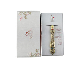 Античное Золото Ручка из цинкового сплава, стальные вспарыватели швов, швейные инструменты, цветочным узором, античное золото , 130x70x20 мм, рыхлители: 115мм