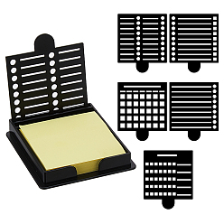 Черный Шаблон пластиковой записки, ящик для хранения мемонов, для офисного школьного чтения, чёрные, 90~102x75~90x2.5~15 мм, 6 шт / комплект