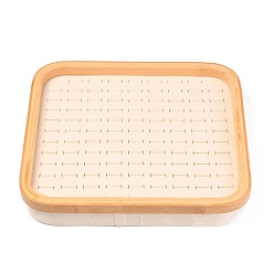 Папайя Оранжевый Модные бархатные деревянные шкатулки, дисплея кольца, прямоугольные, papayawhip, 30.3x30.3x4.3 см