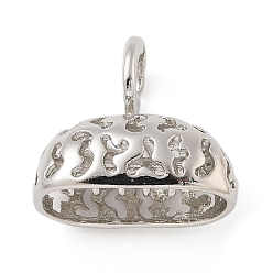 Платина Стойки обшивки латунные подвески, долговечный, подвески без свинца и кадмия, с целью перехода в кольце, платина, 21.5x23x13 мм, отверстие : 6 мм