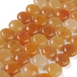 Красный Авантюрин Натуральный красный авантюрин бисер нитей, плоско-круглые, 14.6~15.5x6~6.5 мм, отверстие : 0.8 мм, около 27 шт / нитка, 15.59''~15.87'' (39.6~40.3 см)