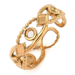 Rhombus Ионное покрытие (ip) 304 открытые манжеты из нержавеющей стали для женщин, реальный 14 k позолоченный, ромб, 6 мм, регулируемый