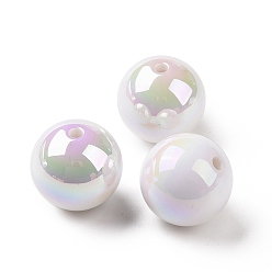 Прозрачный АВ Uv акриловые покрытия бусины, AB цвет, круглые, ясно AB, 15.5 мм, отверстие : 2.2 мм